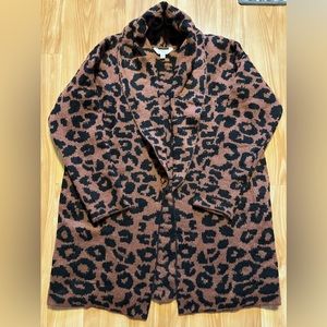 Leopard Print Cardigan Coat